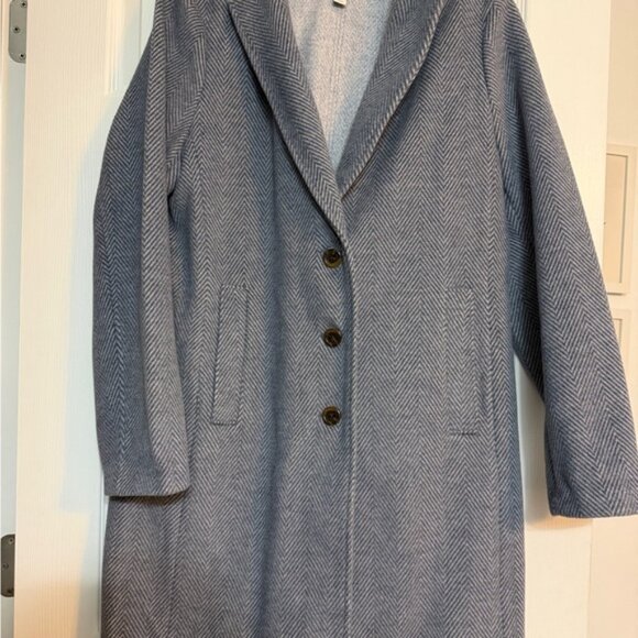 J. Crew Factory Herringbone Topcoat Blue EUC sz 12 - Picture 6 of 8
